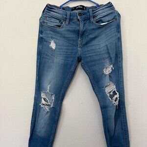 Hollister men’s super skinny, high rise, distressed